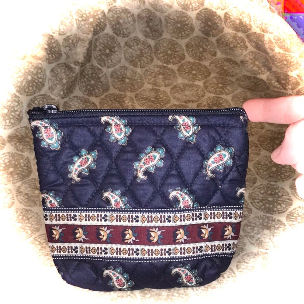 RARE 1991 Vera Bradley Vintage Cosmetic Pouch in Navy Paisley